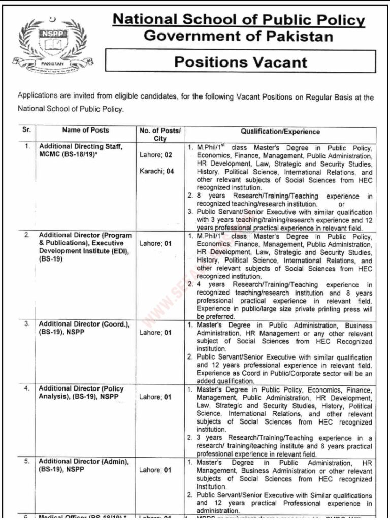 National School of Public Policy Jobs NSPP Jobs