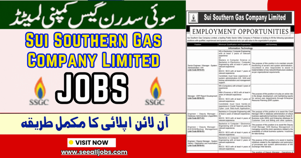 Sui Southern Gas Company Limited Jobs