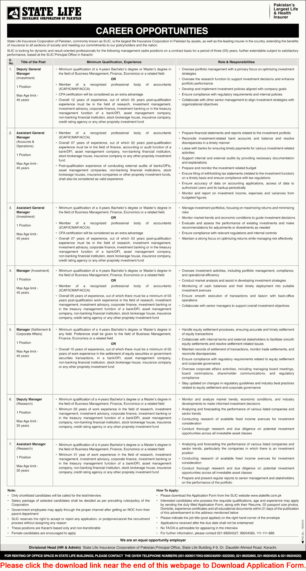 Latest State Life Insurance Company Jobs - State Life Insurance Jobs