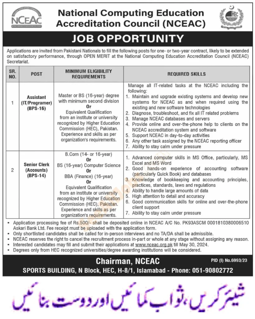 National Computing Education Accreditation Council NCEAC Jobs