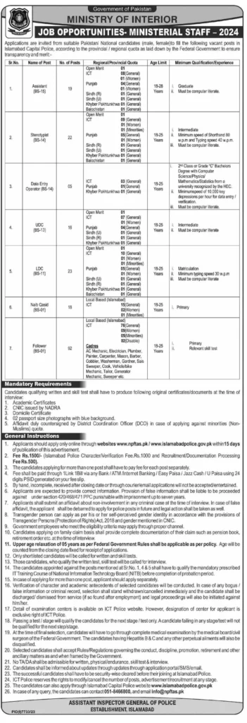 Ministry of Interior Jobs