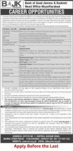 Bank of AJK Jobs