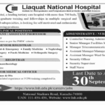 Liaquat National Hospital Karachi Jobs September 2026 Advertisements