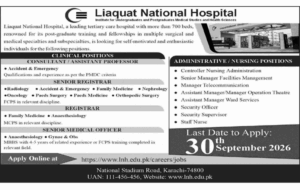 Liaquat National Hospital Karachi Jobs September 2026 Advertisements