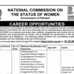 National Commission on the Status of Women Islamabad Jobs Advertisement September 2026